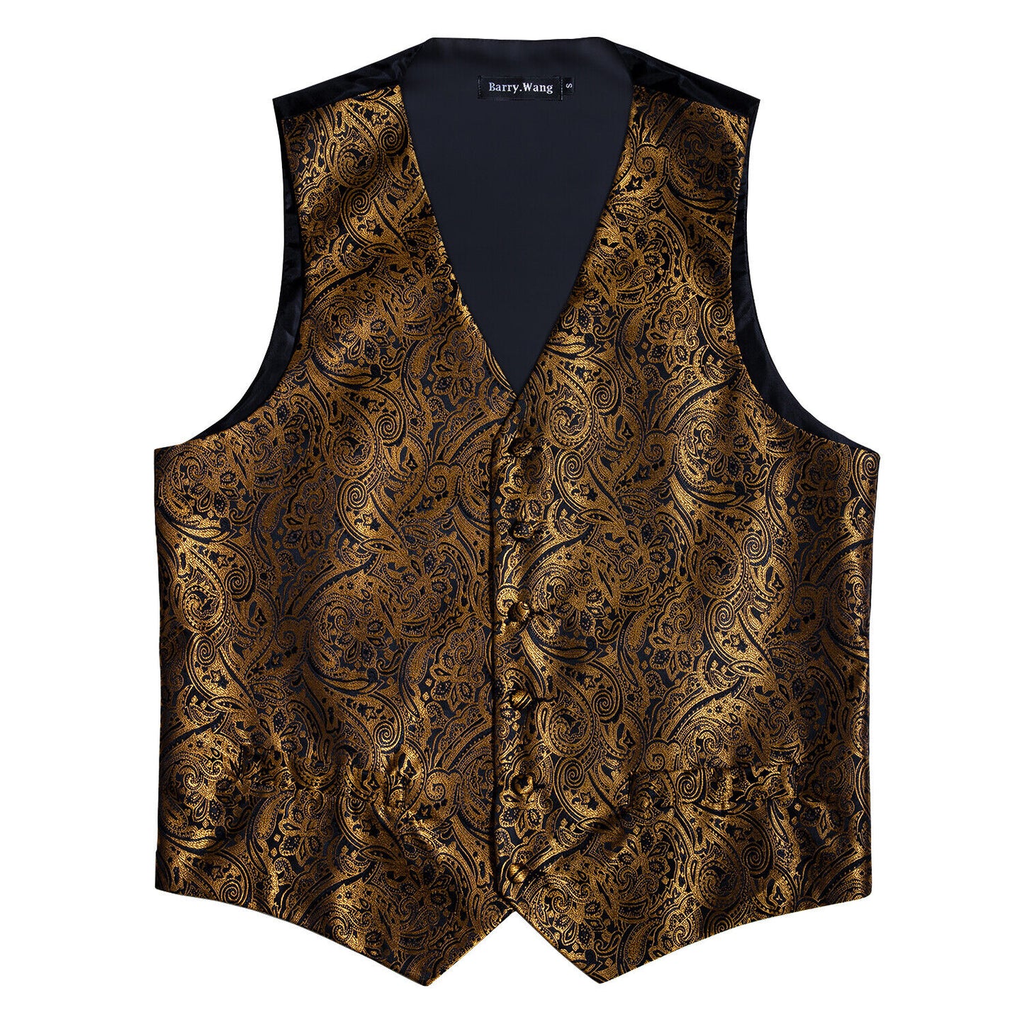 Men's Designer Waistcoat Vintage Vest Silky Set Tuxedo Gilet DP Tobacco