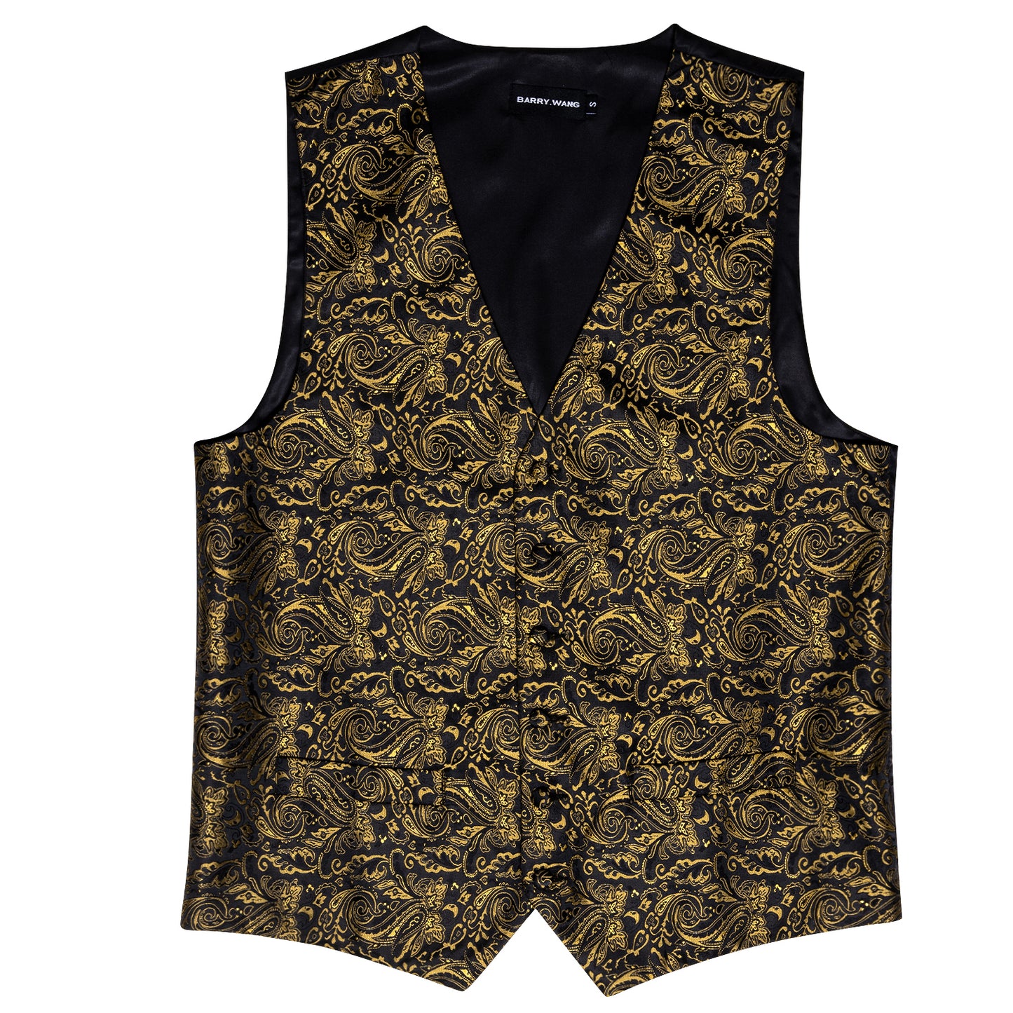 Men's Designer Waistcoat Vintage Vest Silky Set Tuxedo Gilet Paisley Tobacco