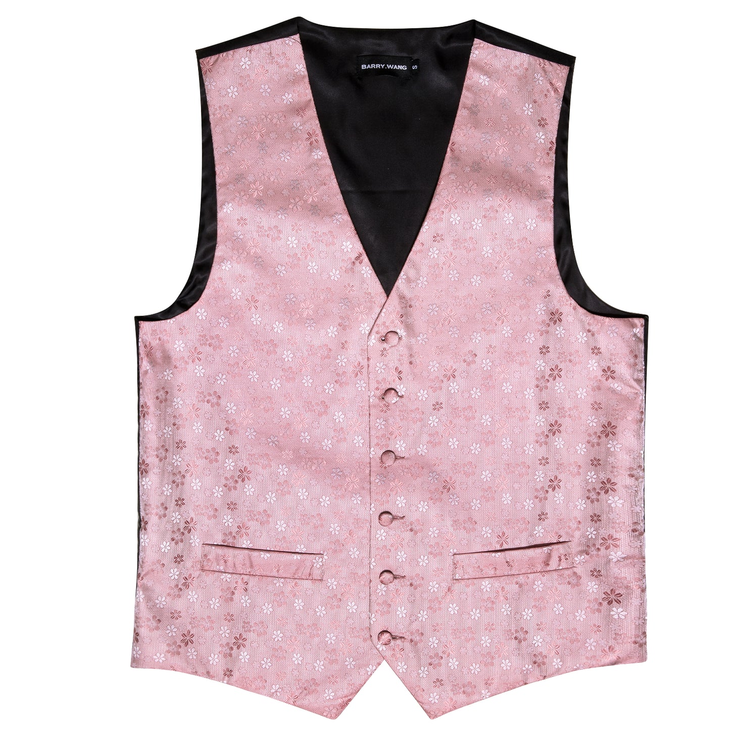 Men's Designer Waistcoat Vintage Vest Silky Set Tuxedo Gilet Pink James