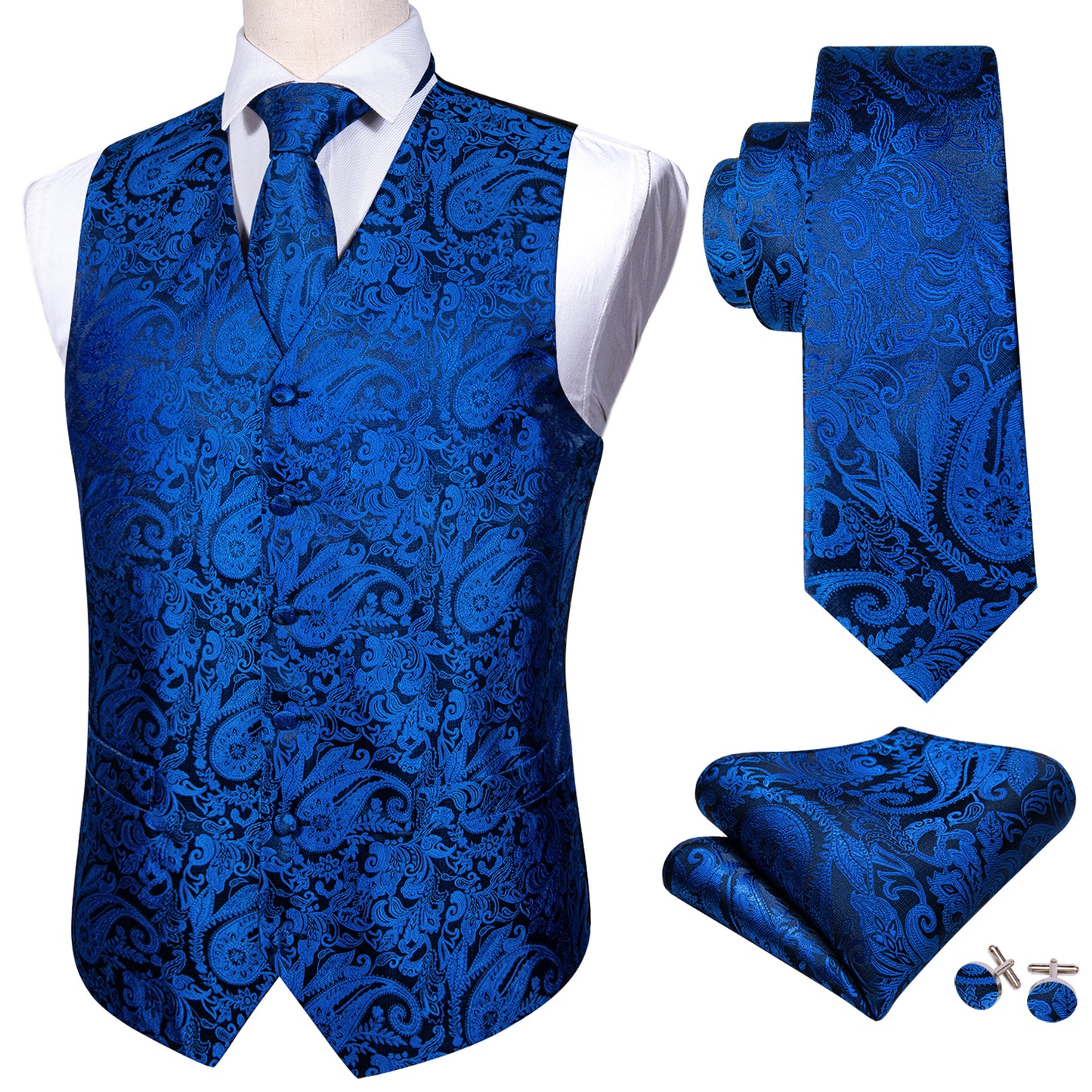 Men's Designer Waistcoat Vintage Vest Silky Set Tuxedo Gilet Royal Guard