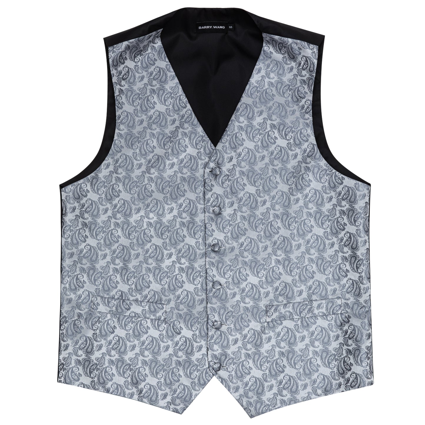 Men's Designer Waistcoat Vintage Vest Silky Set Tuxedo Gilet Cashew Metal