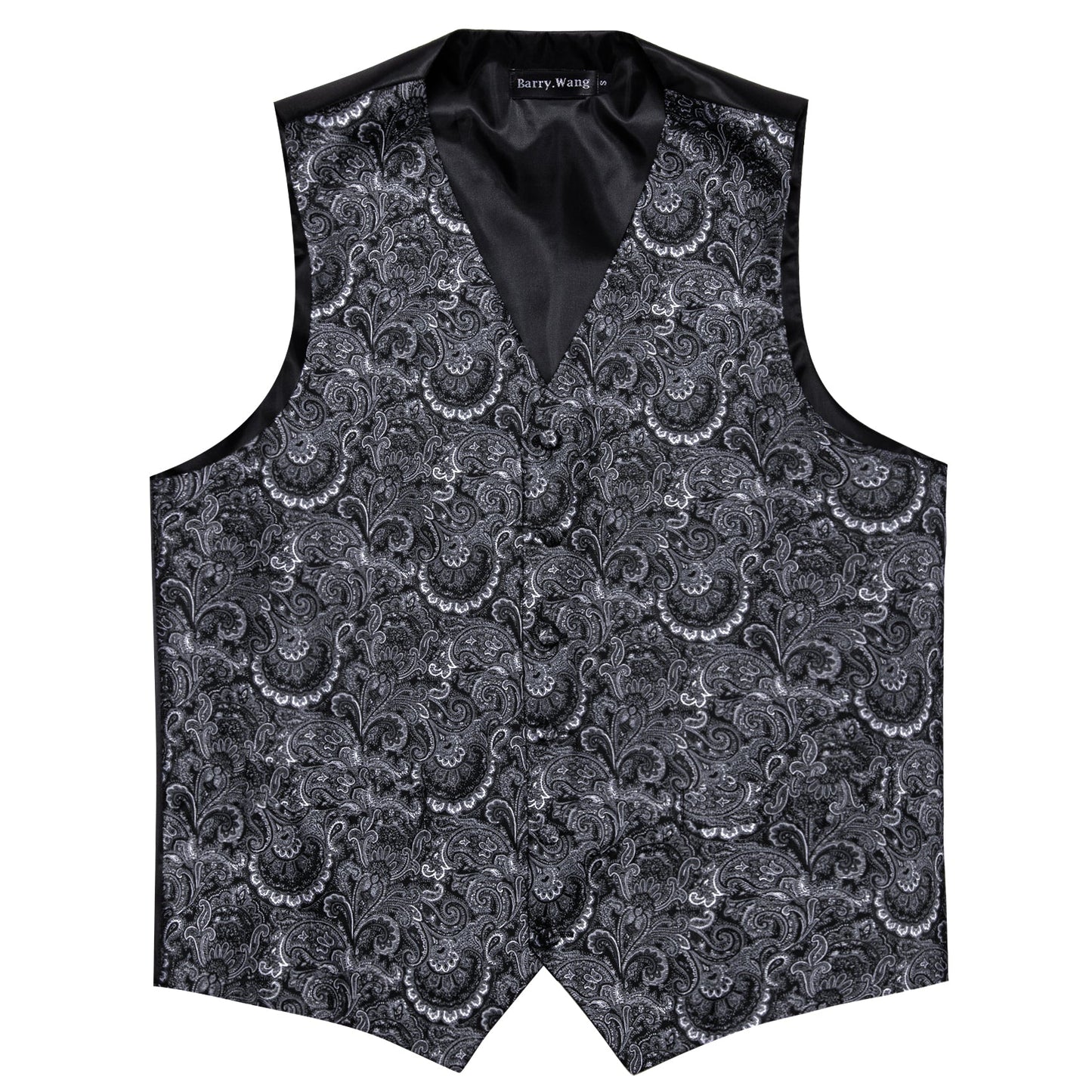 Designer Floral Waistcoat Silky Novelty Vest Dark Halo
