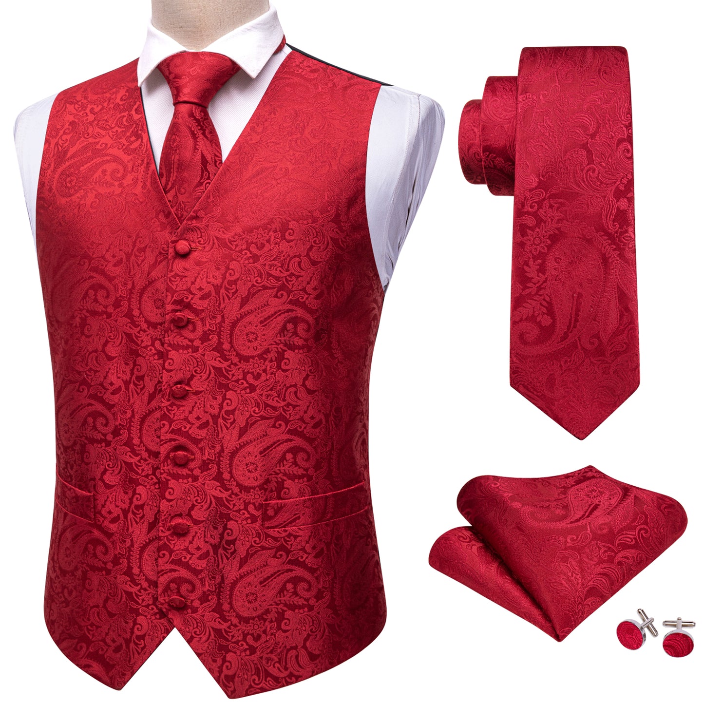 Men's Designer Waistcoat Vintage Vest Silky Set Tuxedo Gilet Lava Leap