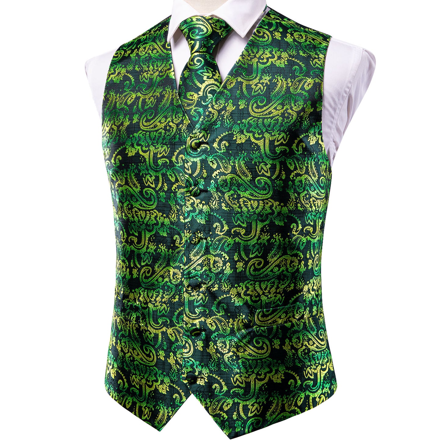 Men's Designer Waistcoat Vintage Vest Silky Set Tuxedo Gilet Galaxy Eight