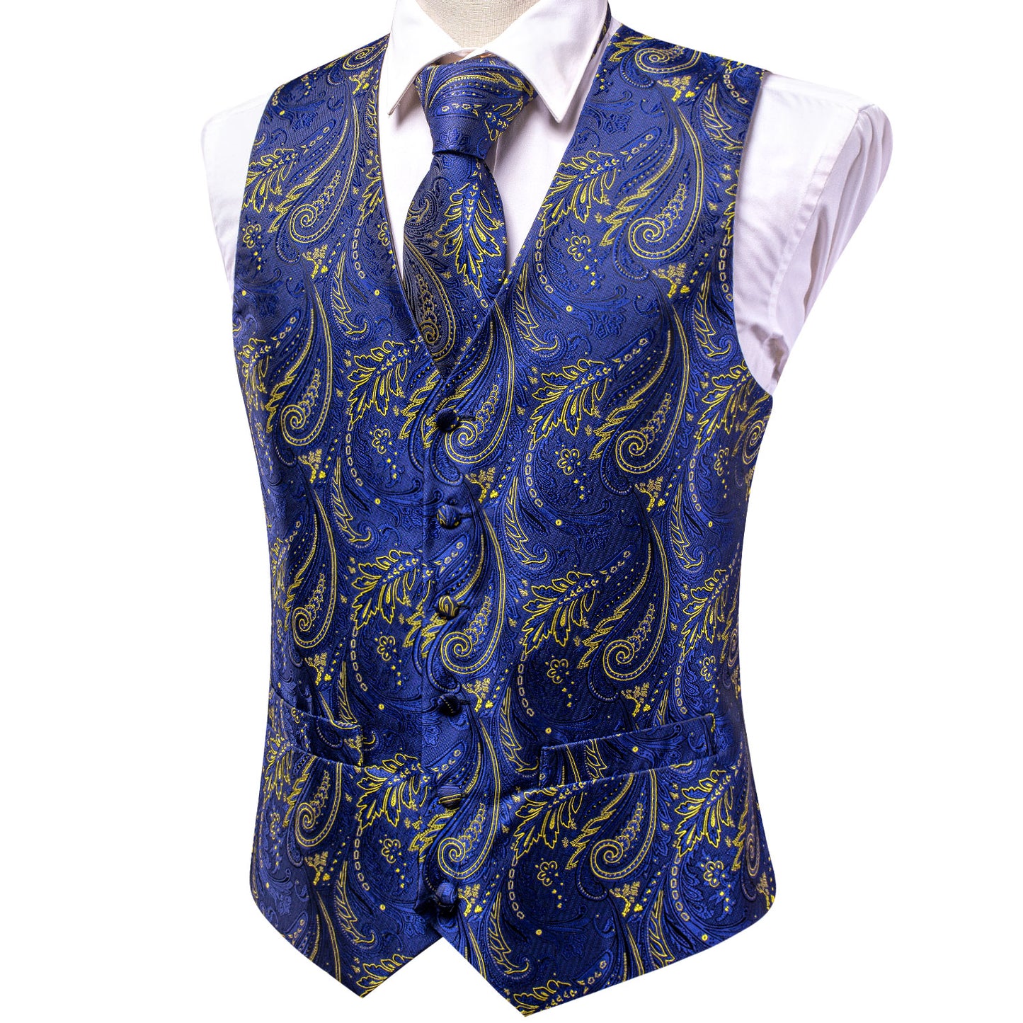 Men's Designer Waistcoat Vintage Vest Silky Set Tuxedo Gilet Royal Grain