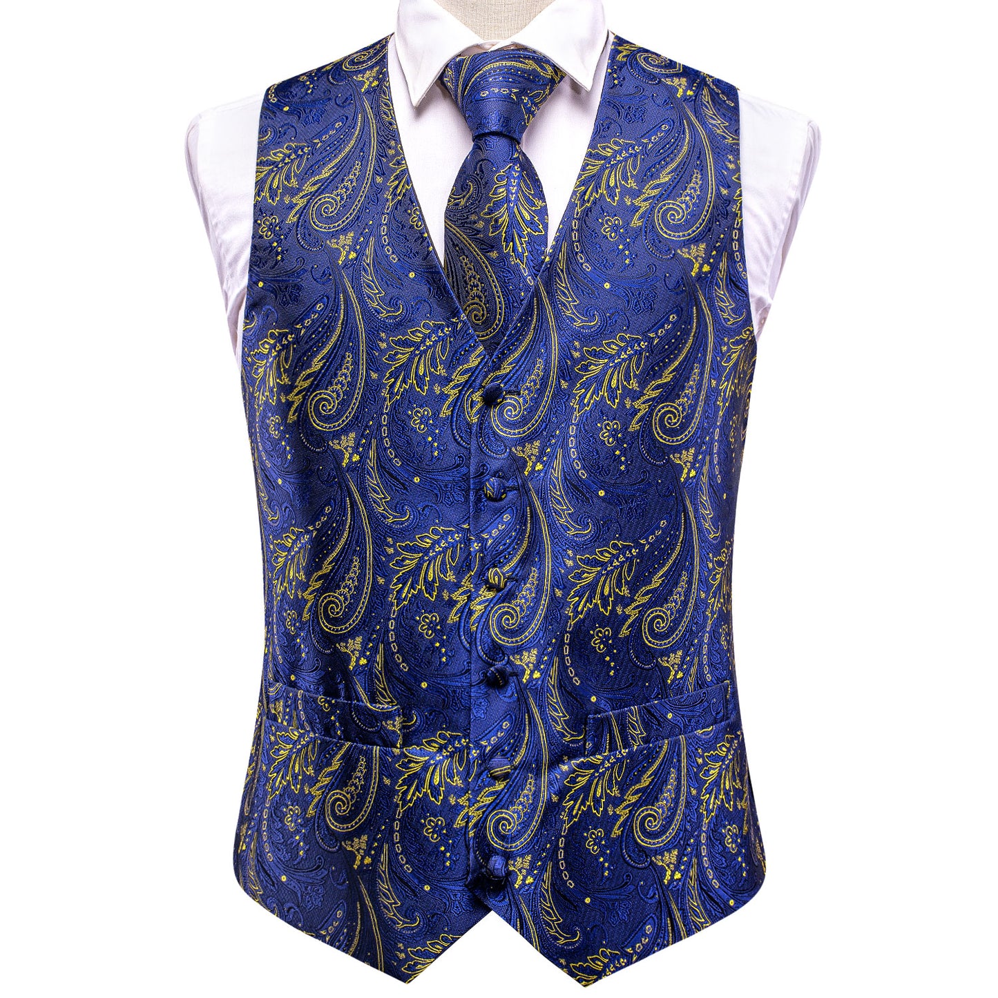 Men's Designer Waistcoat Vintage Vest Silky Set Tuxedo Gilet Royal Grain