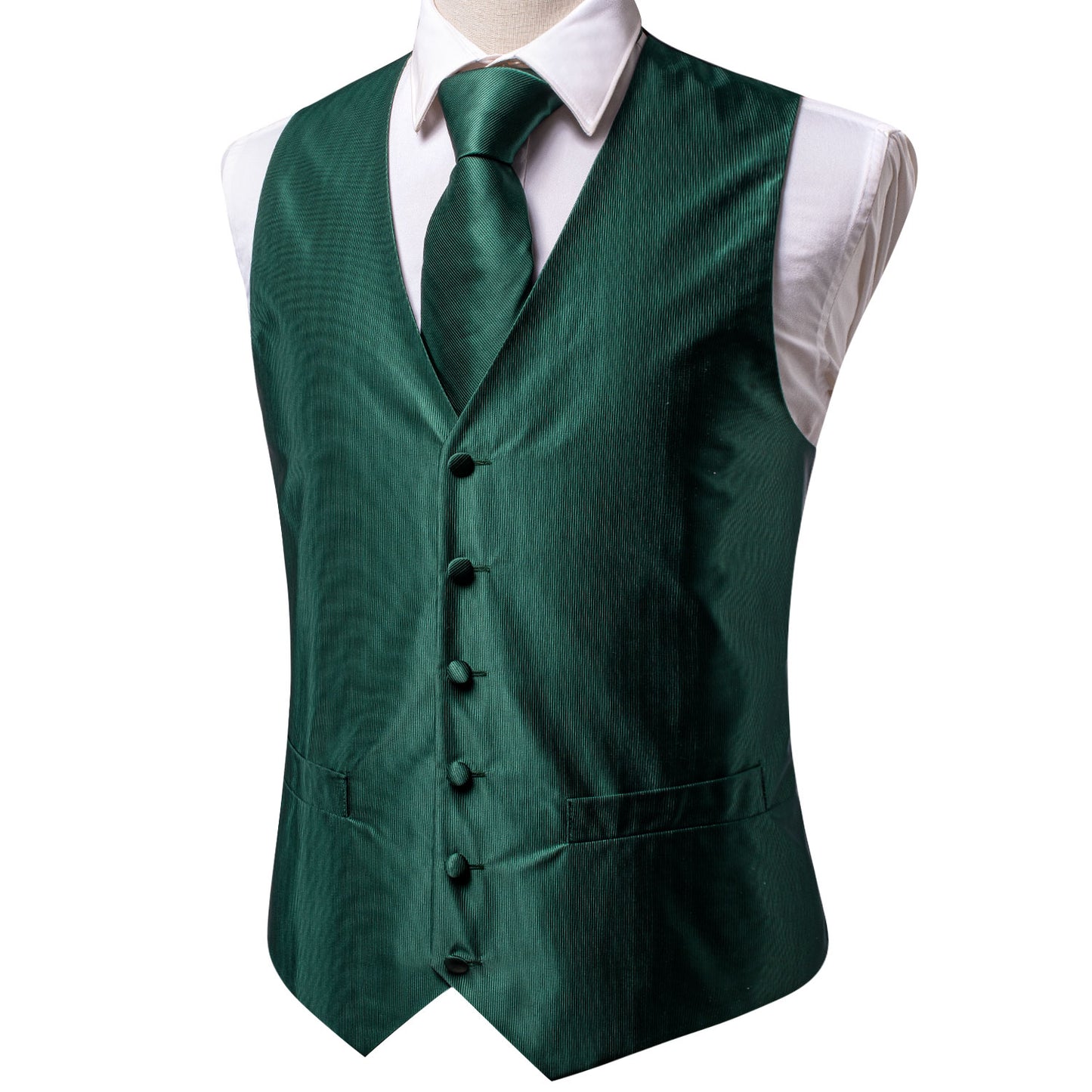 Men's Christmas Waistcoat Vintage Vest Silky Set Tuxedo Gilet Seaweed Lane