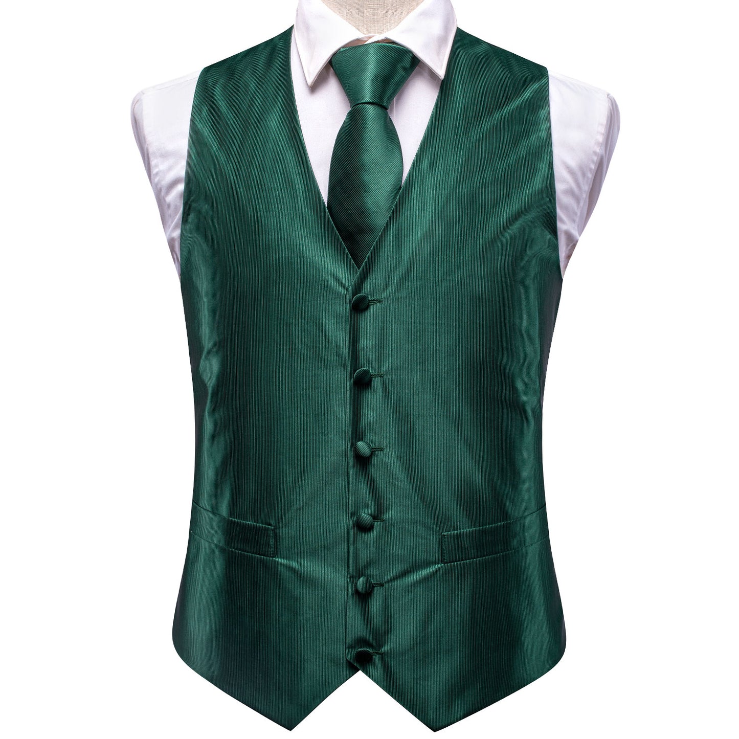 Men's Christmas Waistcoat Vintage Vest Silky Set Tuxedo Gilet Seaweed Lane