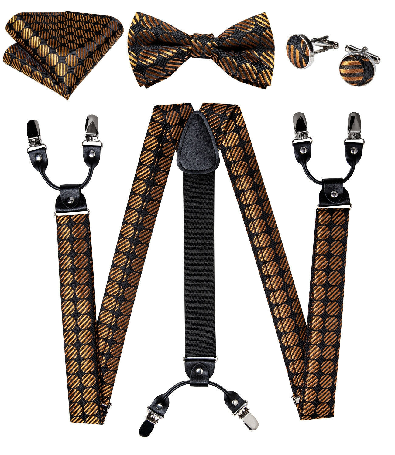 BD4002 Men's Braces Designer Clip Suspender Set [Sun Dots]