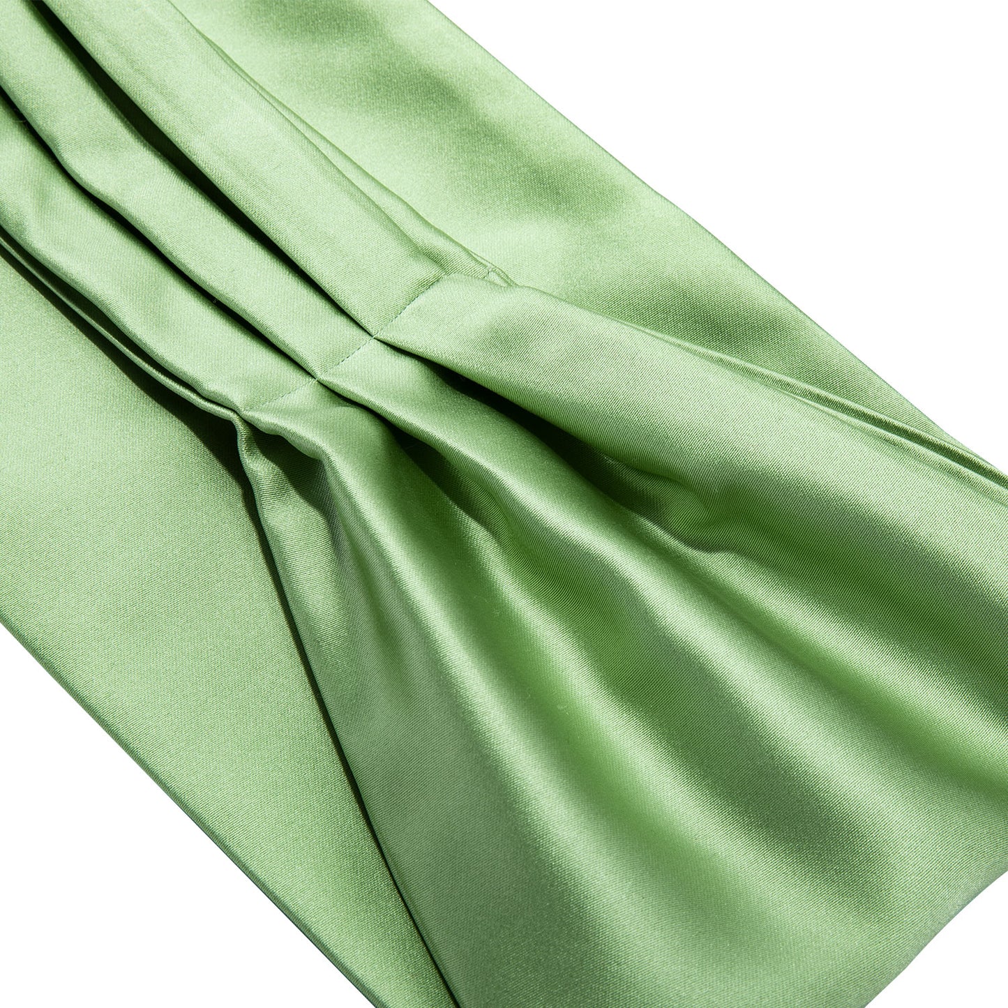 Victorian Ascot Silky Plain Satin Day Cravat Set [Lime Green]