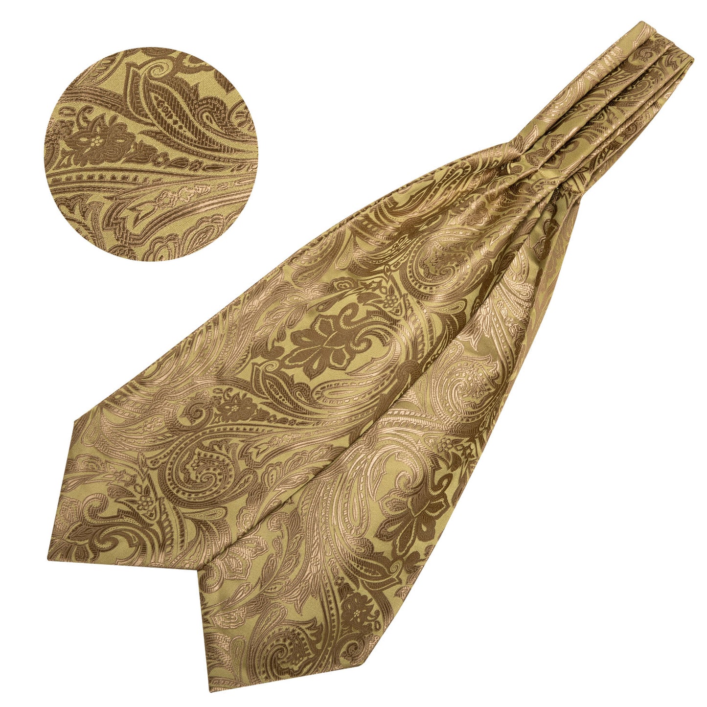 Victorian Ascot Silky Floral Day Cravat Set [Champagne PD]