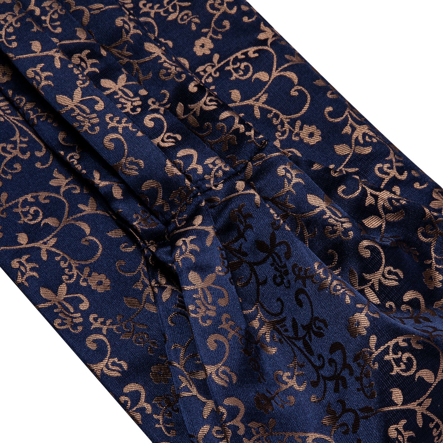 Victorian Ascot Silky Floral Day Cravat Set [Navy Garden]