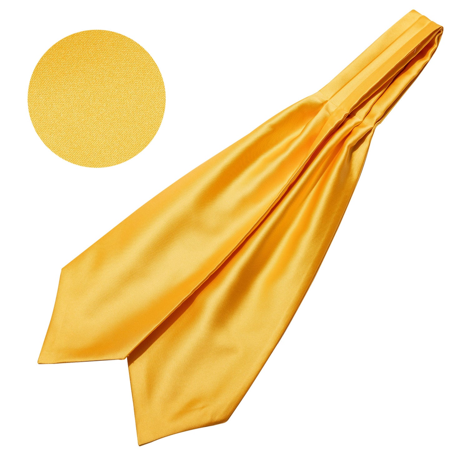 Victorian Ascot Silky Plain Satin Day Cravat Set [Yolk Yellow]