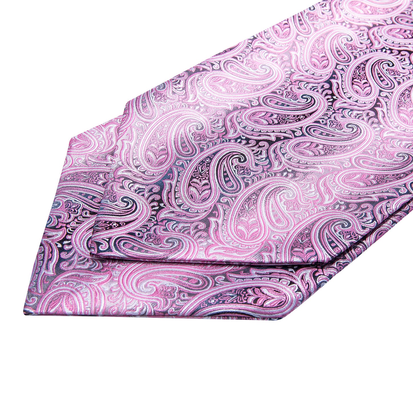 Victorian Ascot Silky Floral Day Cravat Set [Violet Paisley]