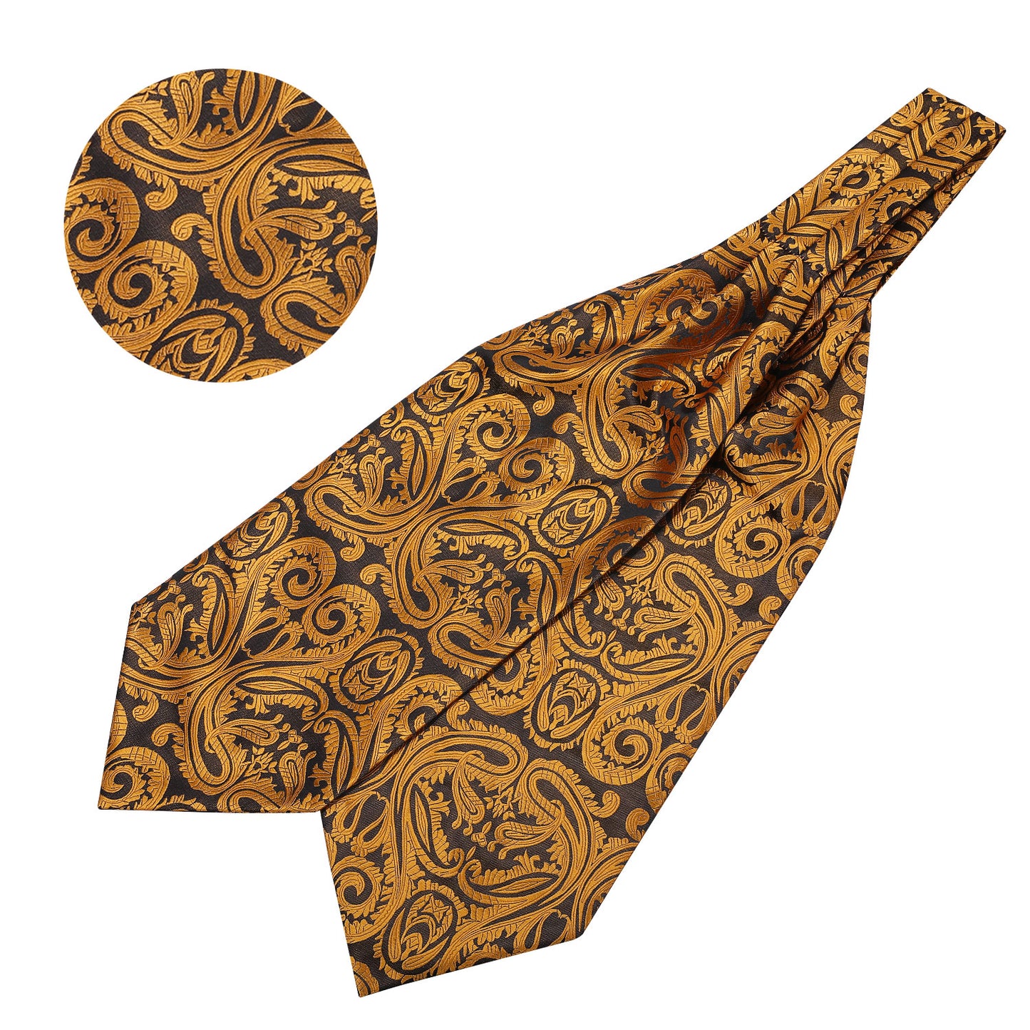Victorian Ascot Silky Floral Day Cravat Set [Bronze Damask]