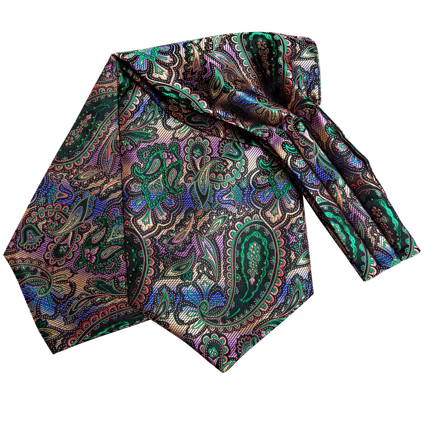Victorian Ascot Silky Floral Day Cravat Set [Neon Buddha]