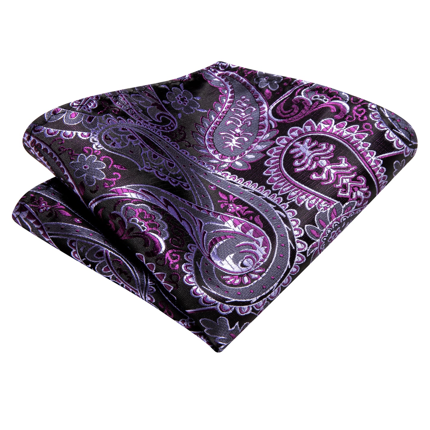 Victorian Ascot Silky Floral Day Cravat Set [Paisley Purple]