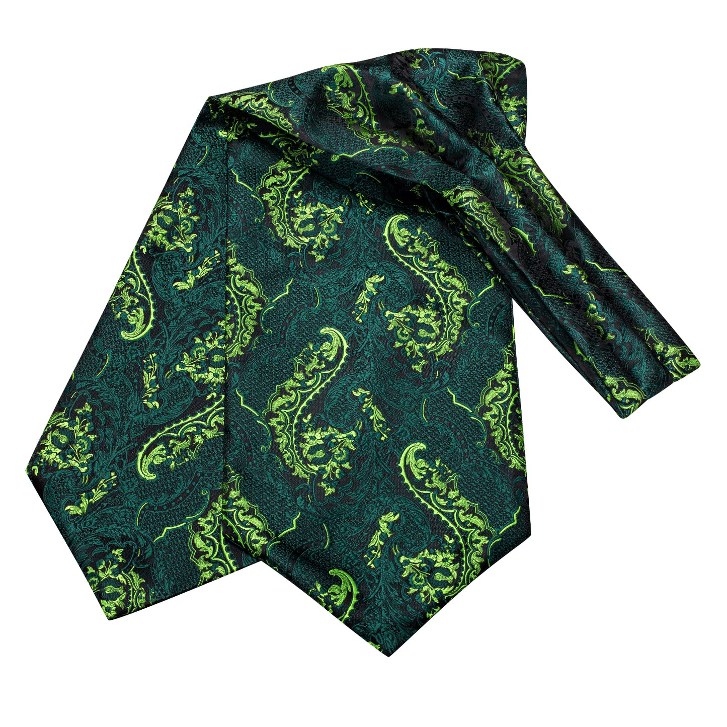 Victorian Ascot Silky Floral Day Cravat Set [Forest Srpnt]