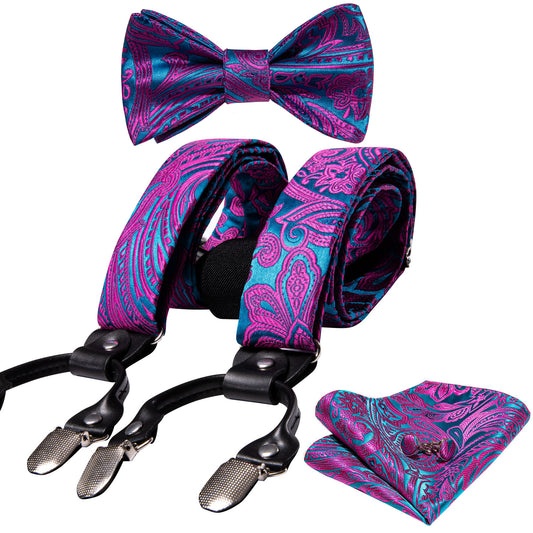 BD2026 Men's Braces Designer Clip Suspender Set [Violet Neon]