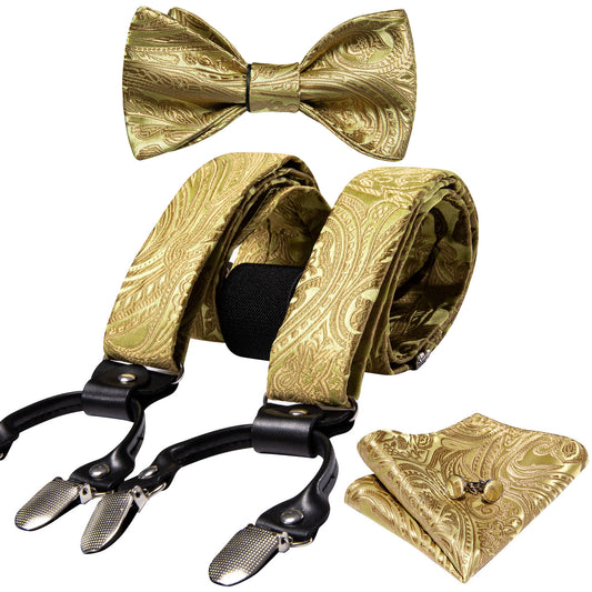 BD2027 Men's Braces Designer Clip Suspender Set [Champagne Gold ]