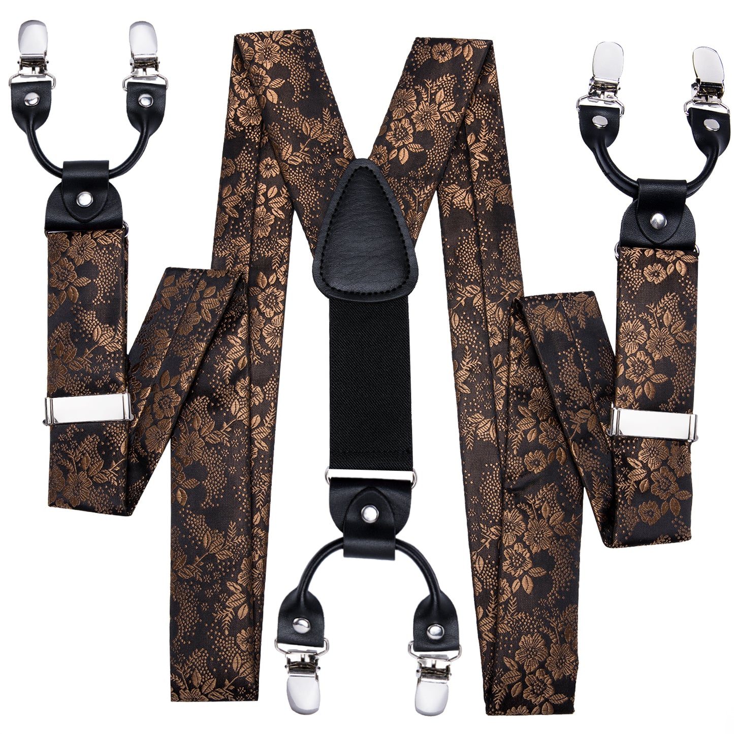 BD3012 Men's Braces Designer Clip Suspender Set [Bronze Damask]