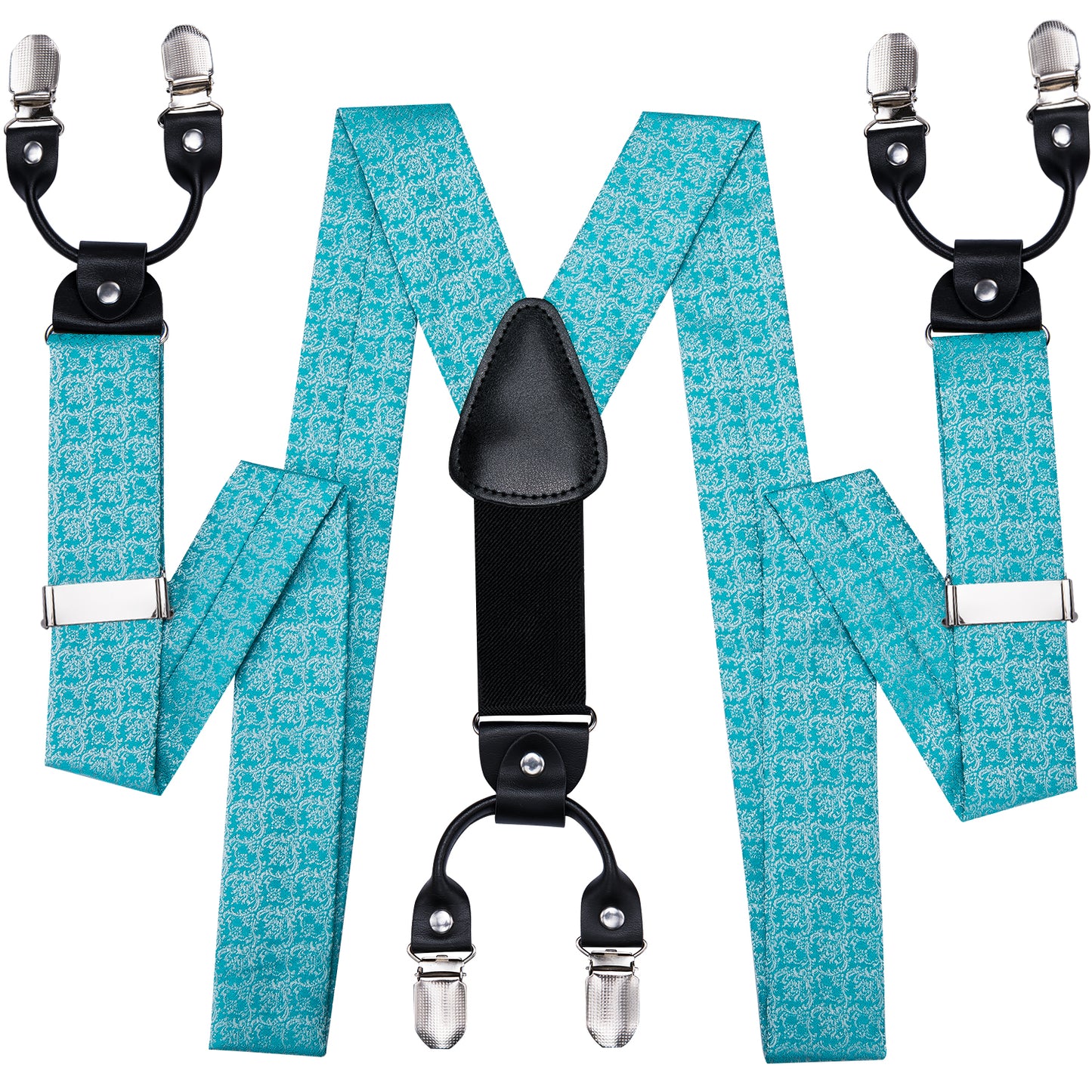 BD3015 Men's Braces Designer Clip Suspender Set [Lake Water]