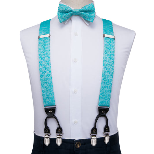 BD3015 Men's Braces Designer Clip Suspender Set [Lake Water]
