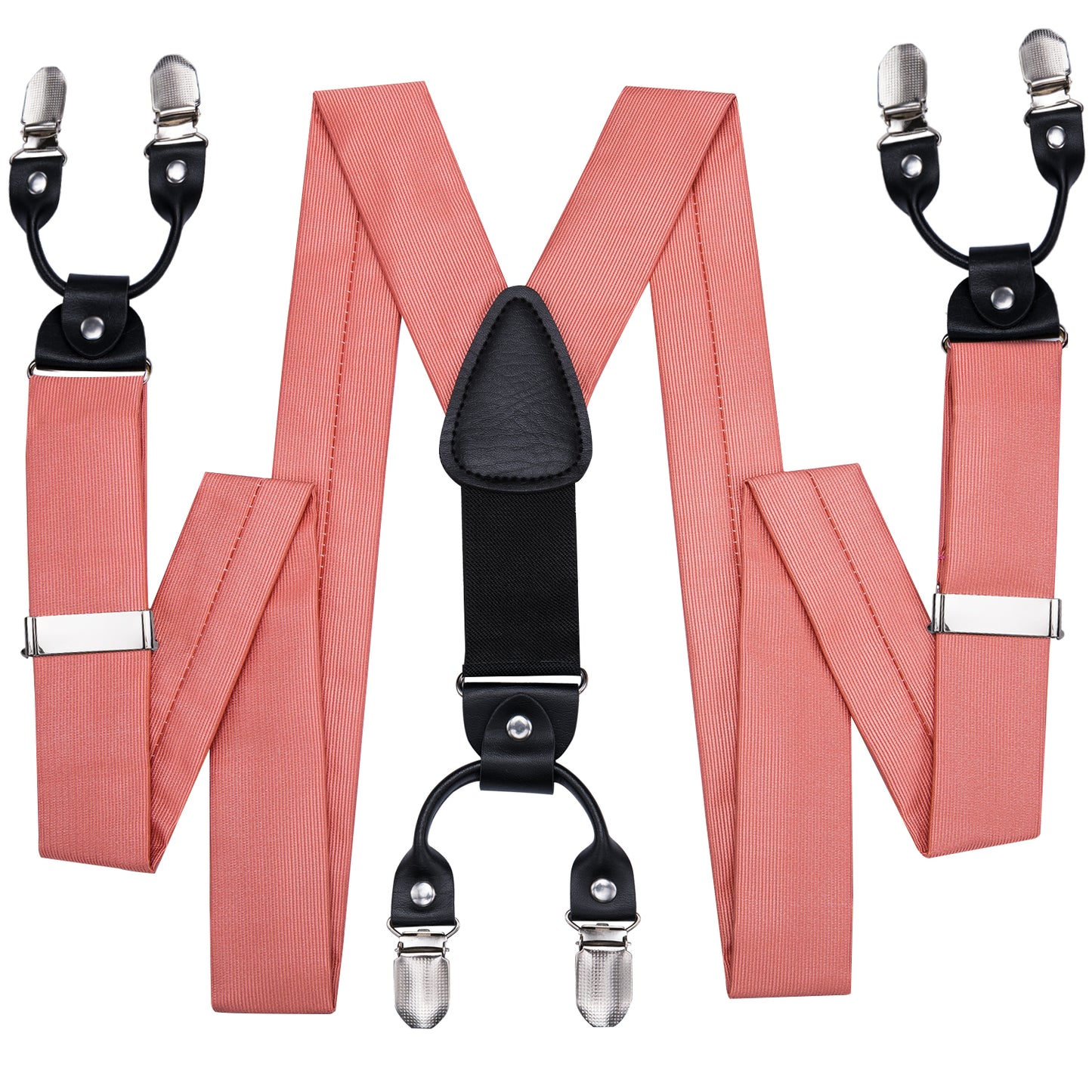 BD3032 Men's Braces Designer Clip Suspender Set [Salmon Silk]