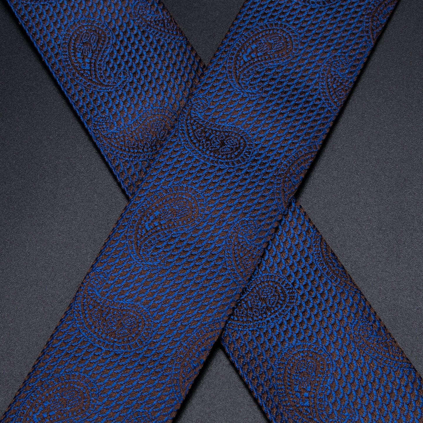 BD3034 Men's Braces Designer Clip Suspender Set [Navy Paisley]