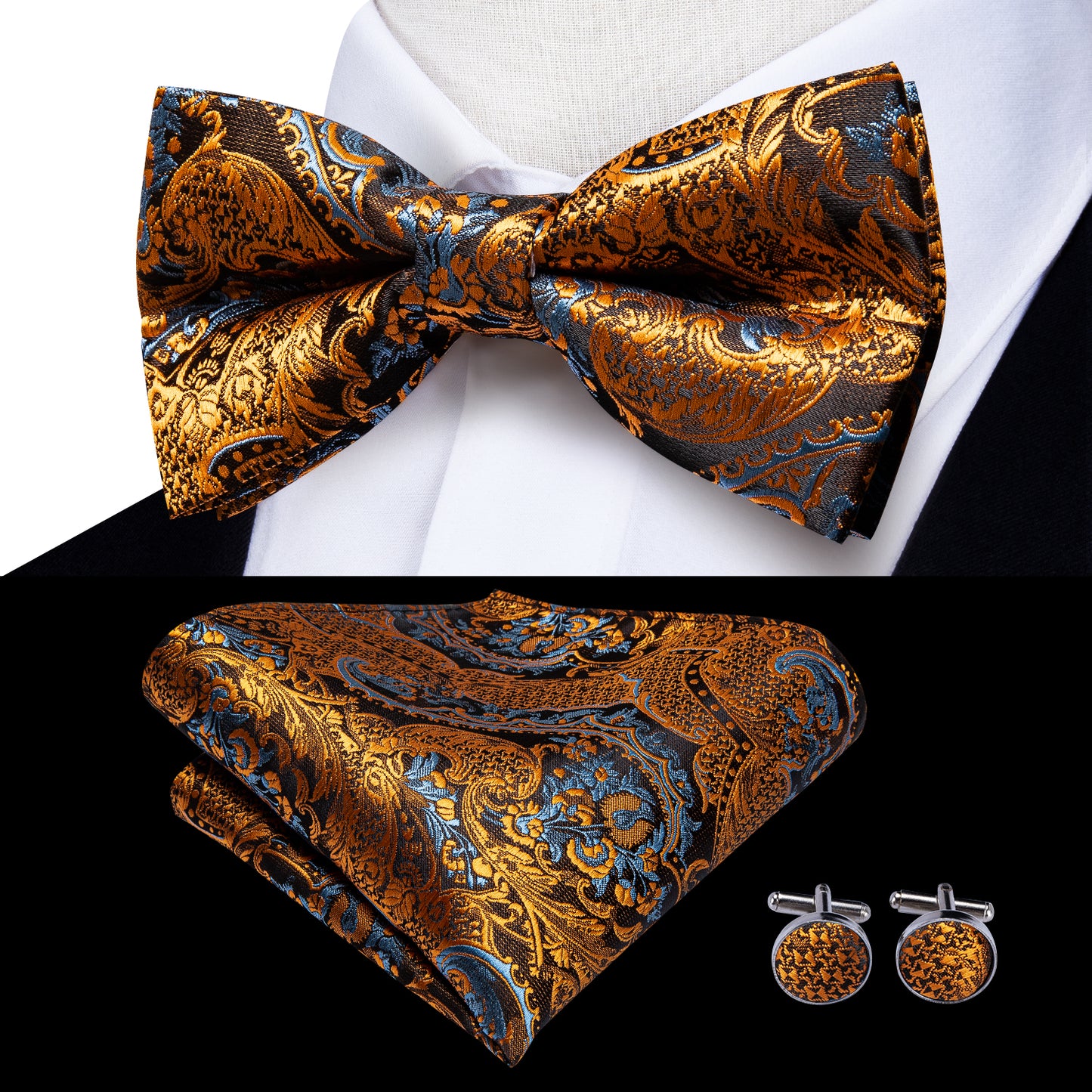 BD3037 Men's Braces Designer Clip Suspender Set [Gold Dragon]