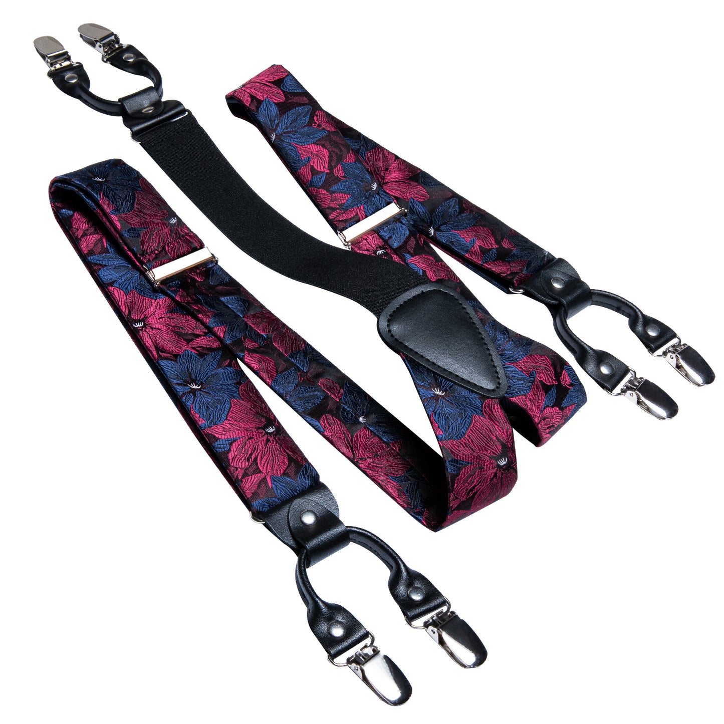 BD3038 Men's Braces Designer Clip Suspender Set [Purple Blue]
