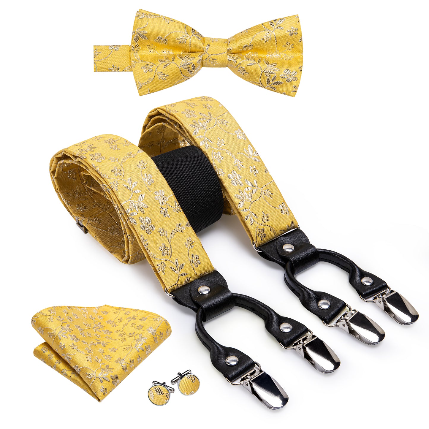 BD3039 Men's Braces Designer Clip Suspender Set [Yolk Daisy]