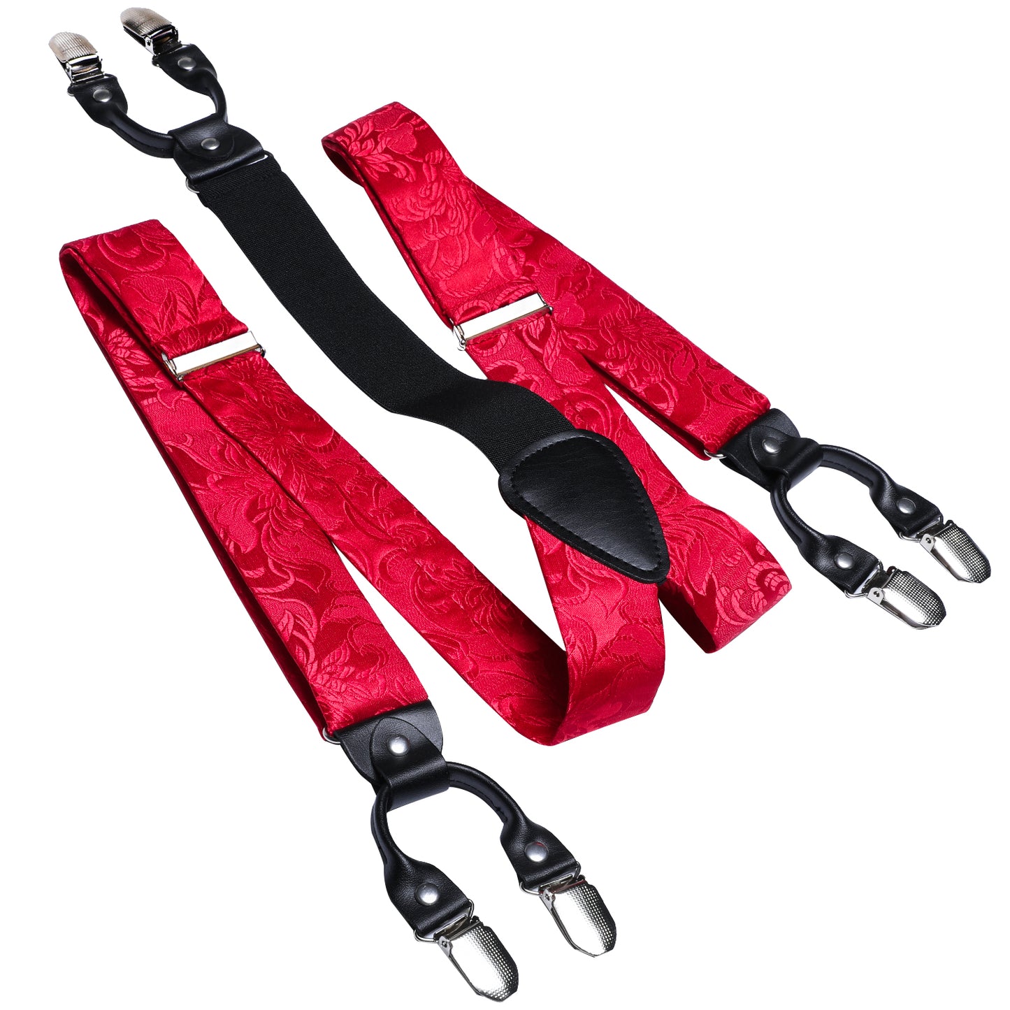 BD3040 Men's Braces Designer Clip Suspender Set [Red Garden]