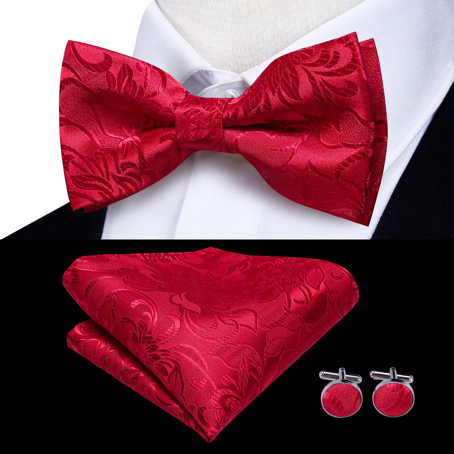 BD3040 Men's Braces Designer Clip Suspender Set [Red Garden]