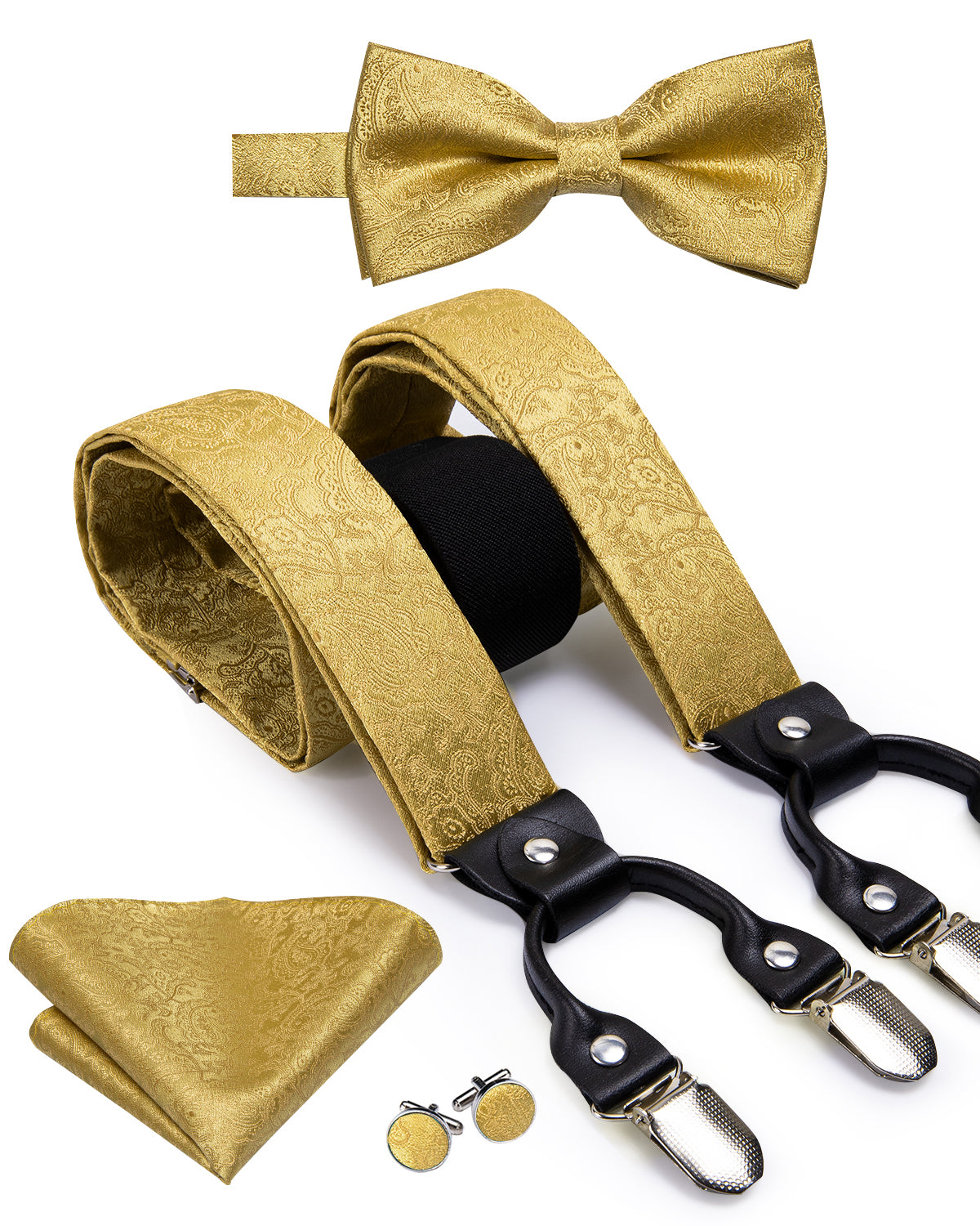 BD3042 Men's Braces Designer Clip Suspender Set [Champagne Oz ]