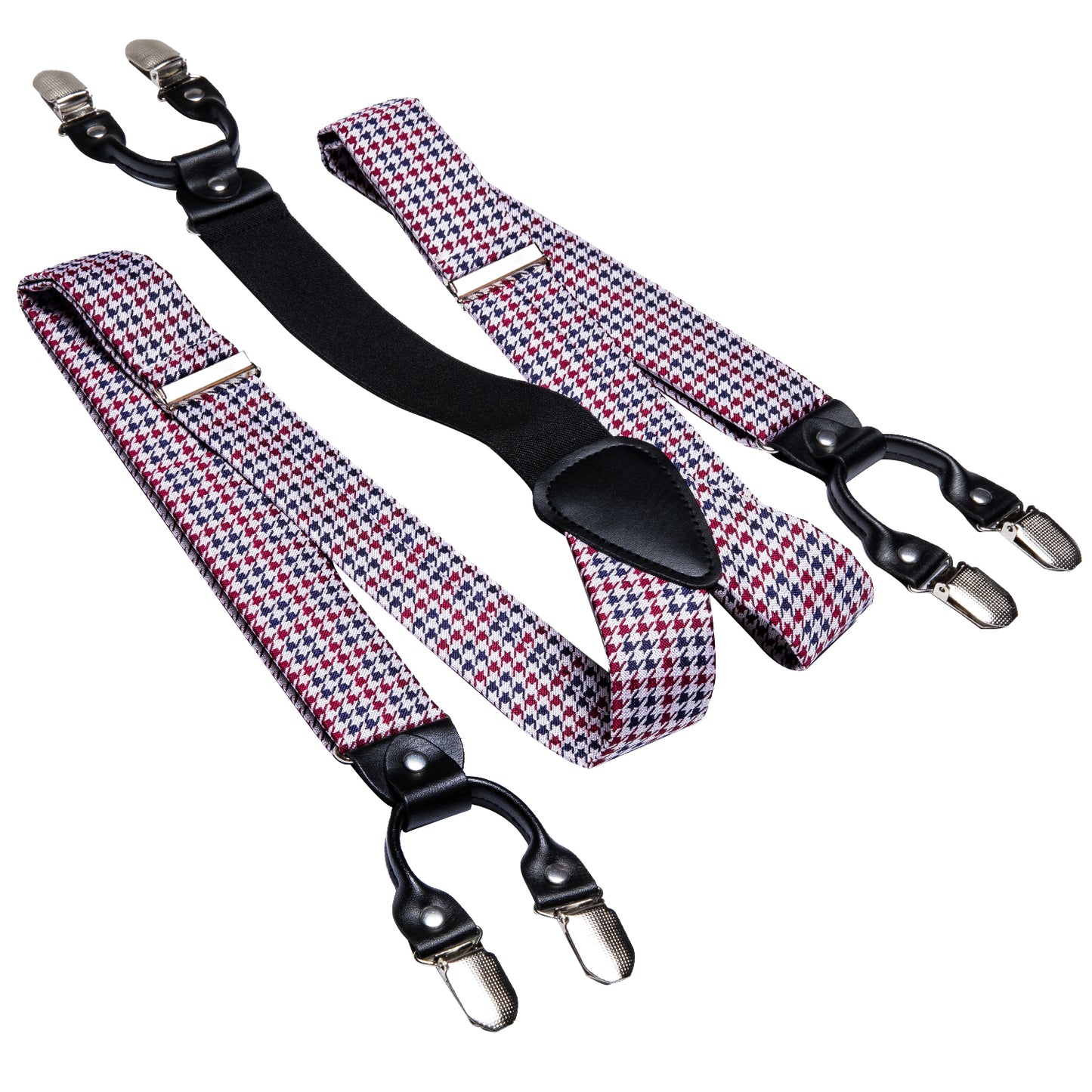 BD3043 Men's Braces Designer Clip Suspender Set [Houndstooth French]