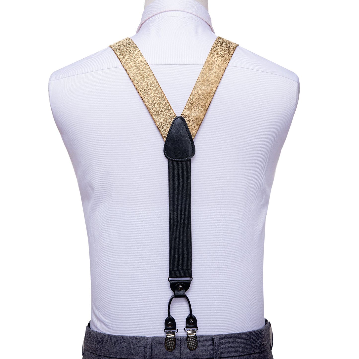 BD3045 Men's Braces Designer Clip Suspender Set [Goldy Velvet ]