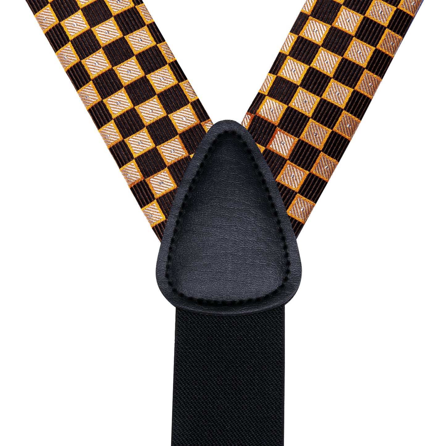 BD3049 Men's Braces Designer Clip Suspender Set [Cheque Brown]