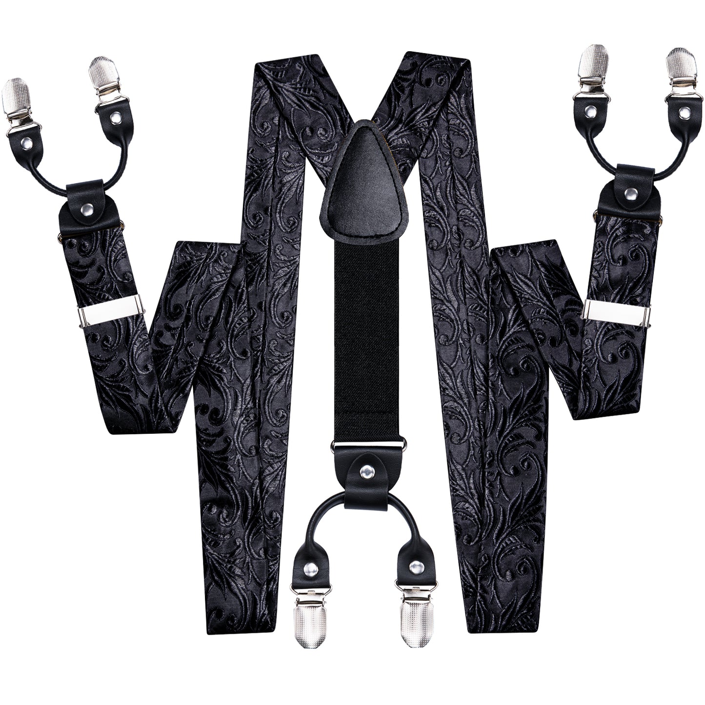 BD3054 Men's Braces Designer Clip Suspender Set [Inky Garden]