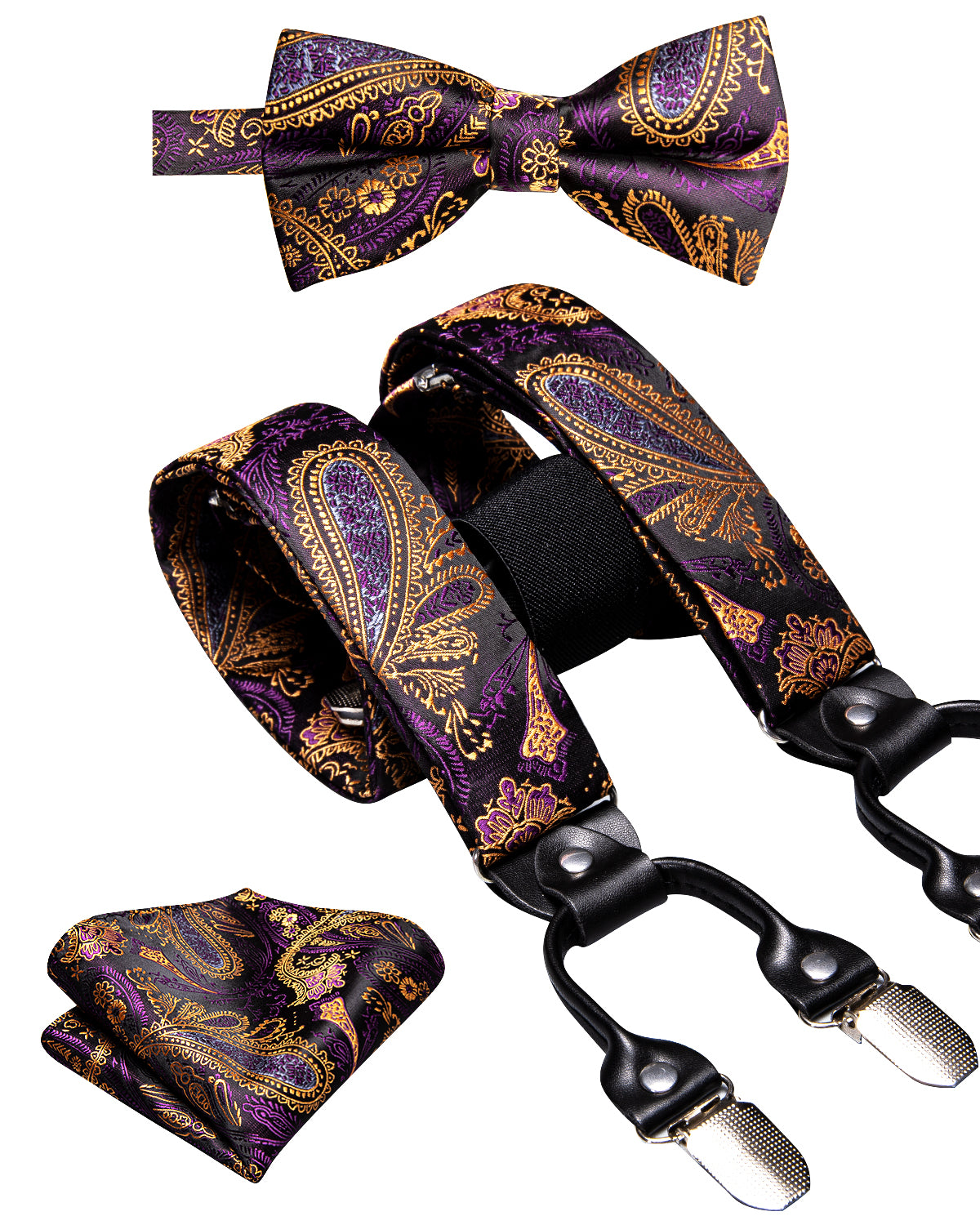 BD3056 Men's Braces Designer Clip Suspender Set [Royal Garden]