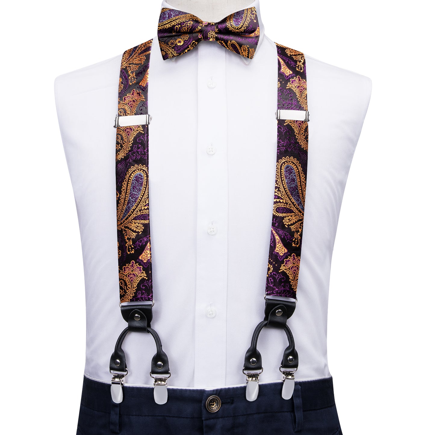 BD3056 Men's Braces Designer Clip Suspender Set [Royal Garden]