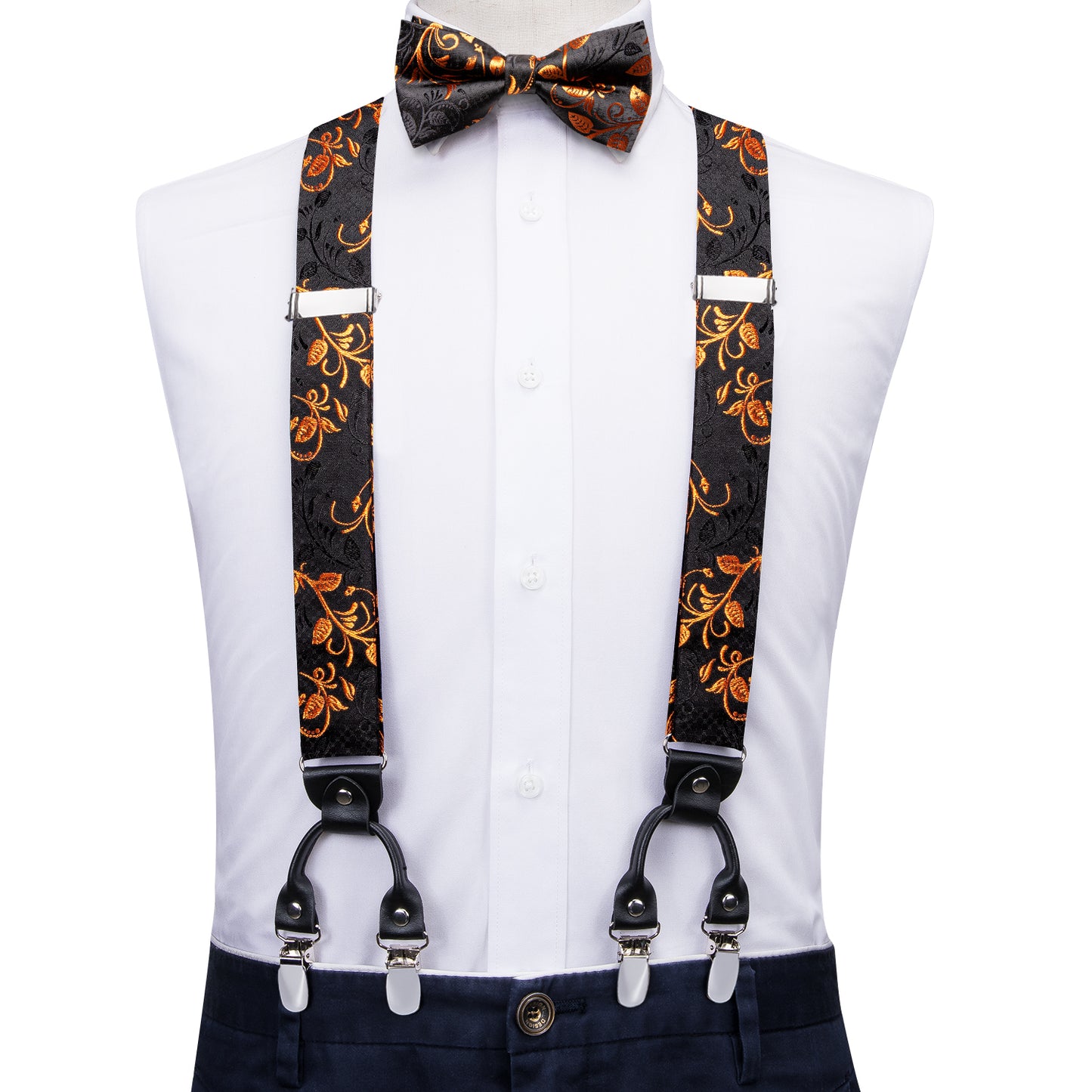 BD3057 Men's Braces Designer Clip Suspender Set [Night Garden]