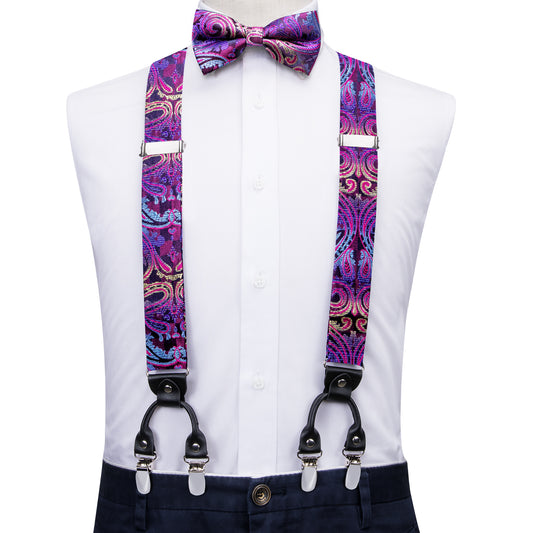 BD3060 Men's Braces Designer Clip Suspender Set [Violet Garden]