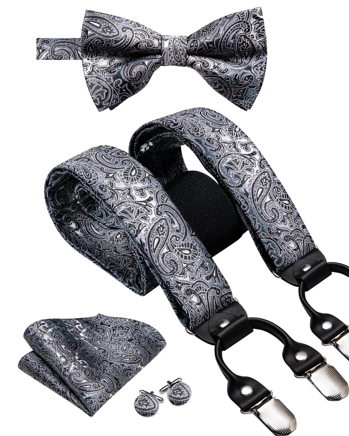 BD3063 Men's Braces Designer Clip Suspender Set [Iron Garden]
