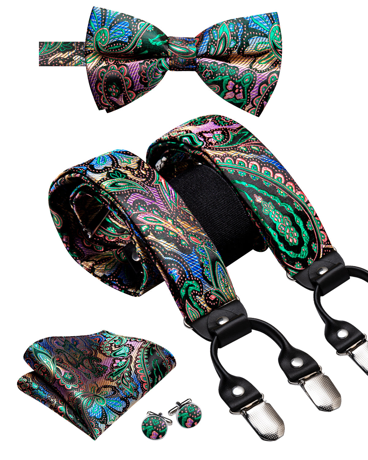 BD3065 Men's Braces Designer Clip Suspender Set [Purple Wildness]