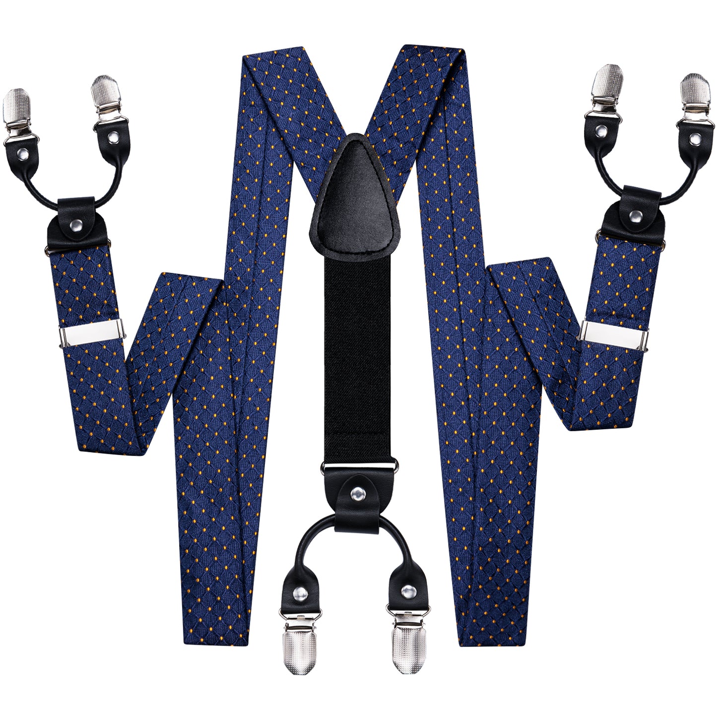 BD3069 Men's Braces Designer Clip Suspender Set [Blue Points]