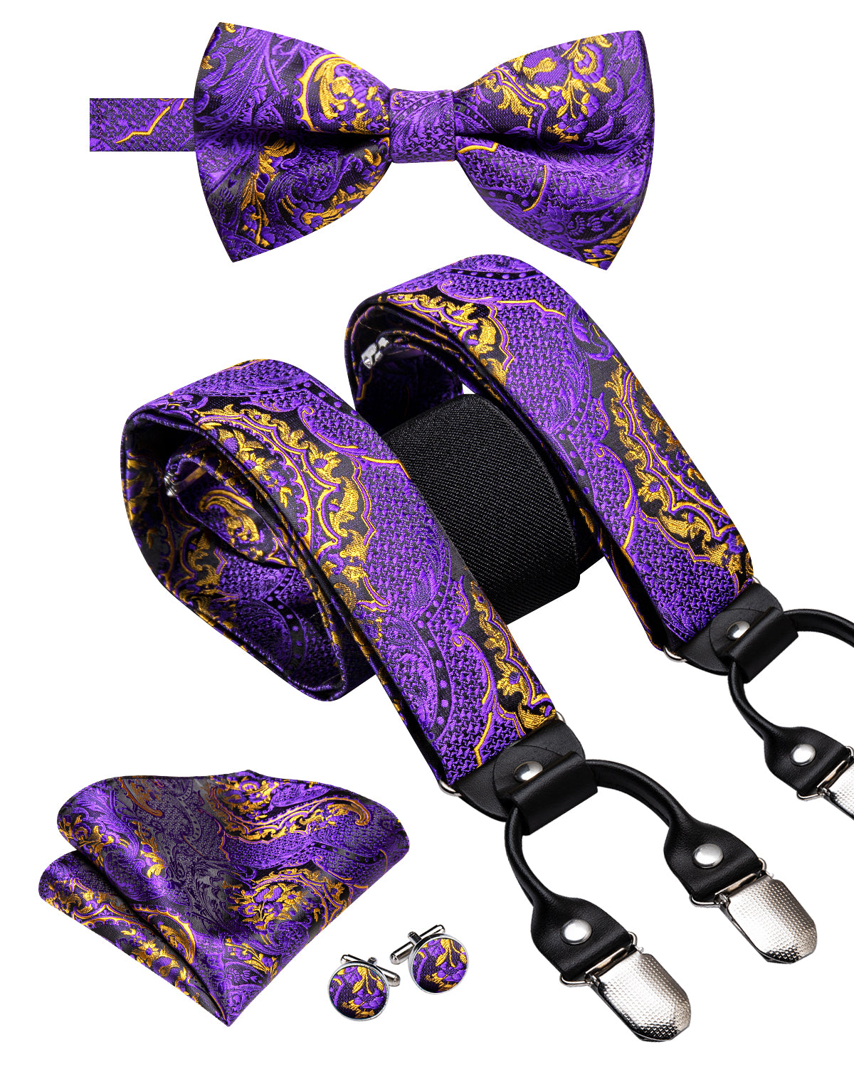 BD3070 Men's Braces Designer Clip Suspender Set [Violet Royal]