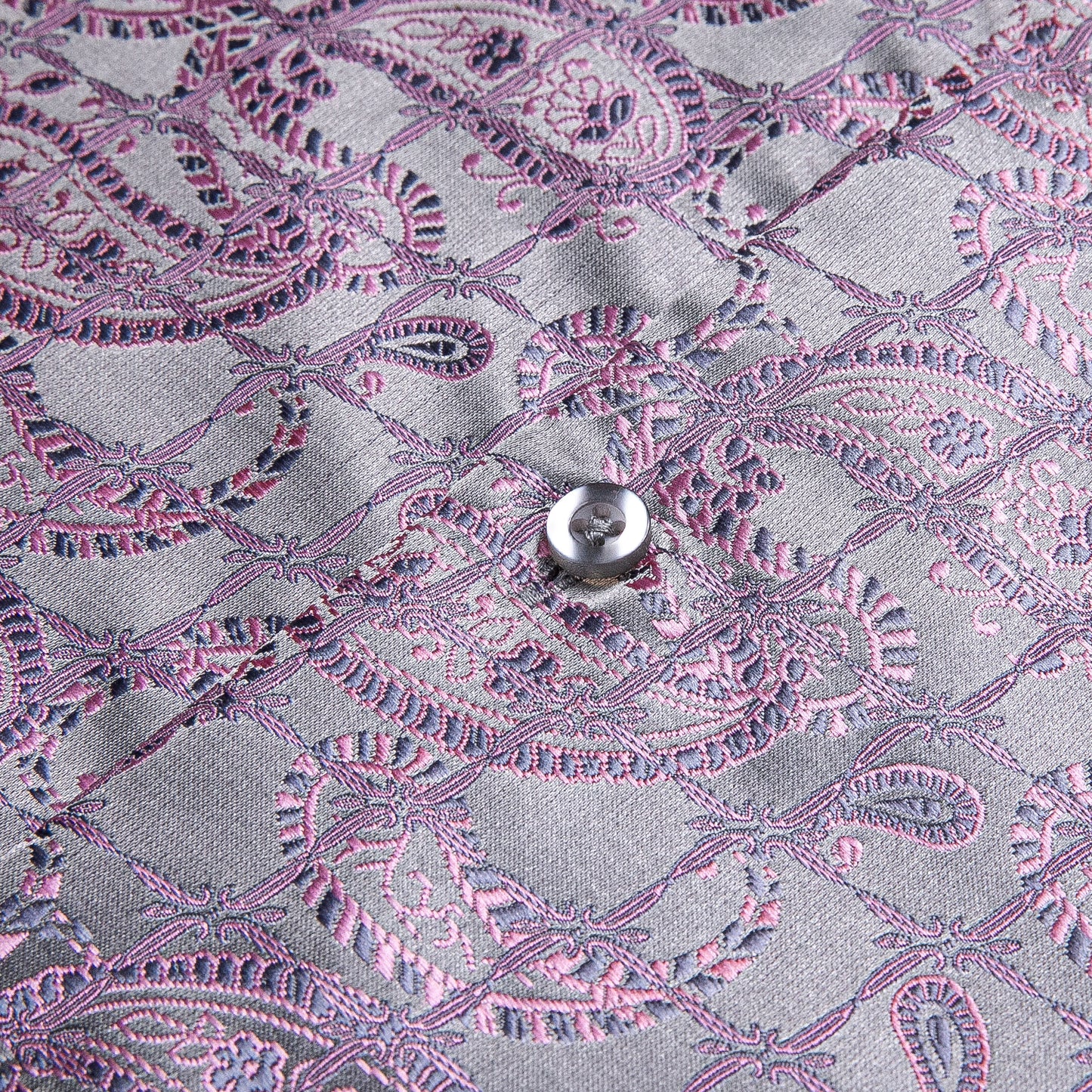 Novelty Silky Shirt - Lilac Grid