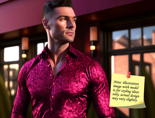 Novelty Silky Shirt - Fushia Palace