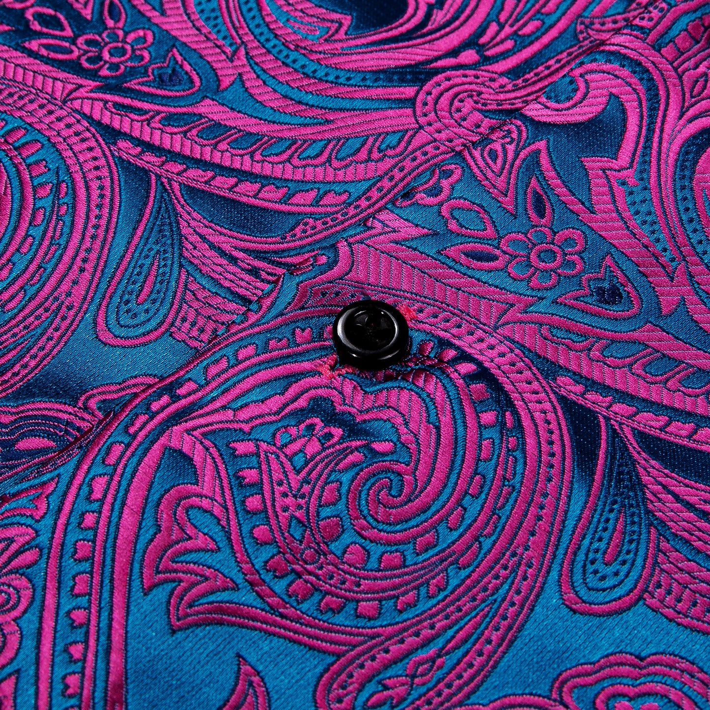 Novelty Silky Shirt - Violet Paisley I
